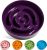 LE TAUCI Ceramic Slow Feeder Dog Bowls Small Breed, 0.6 Cups Dog Food Dish for Fast Eaters, Puzzle Bowl for Small Dogs and Cats,Purple