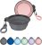 Aonkey Collapsible Dog Bowls with Bottle Carrier, 2 Pack Travel Dog Water Bowl Upgraded Carabiner, One-piece Molded Rim No Fall Off or Crack, Foldable Silicone Portable for Pets Walking Hiking 15oz