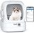Mintakawa Automatic Cat Litter Box Self Cleaning – APP Control and Weight Monitoring – Ultra-Quiet, Suitable for Medium Cats and Kittens, Safe Anti-Pinch Litter Box (Assembly Required) – White