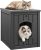 Cat Houses for Outdoor Cats, Outdoor Cat House Weatherproof with Sturdy Resin Material, Cat Box Enclosure for Garden, Patio, Easy to Assemble, Black