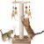 PAROTO Cat Scratching Post, Sisal Cat Tree Tower Scratcher for Indoor Cats Adults with Interactive Toys, Double Ball Track, 2 Mounting Methods, 25 inches