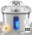 Veken Innovation Award Winner Stainless Steel Cat Water Fountain, 108oz/3.2L Automatic Pet Fountain Dog Water Dispenser with 6 Replacement Filters & Silicone Mat for Cats, Dogs, Multiple Pets (Silver)