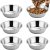 Tifanso 6PCS Stainless Steel Cat Bowls Dishes, 5.6” Metal Shallow Wide Whisker Friendly Cat Food Water Feeding Bowl, Kitten Plates, Basic Indoor Pet Food Tray, Dishwasher Safe