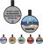 Silent Dog Tag Personalized with 5 Lines of Custom Deep Engraved Durable Soundless Silicone Pet ID Name Tag Round Beach Blue