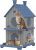 Outdoor Cat House Weatherproof, Durable Resin Cat Houses for Outdoor Indoor Cats, Litter Box Enclosure with Elevated Base, Anti-Slip Pad, Ventilation, Double-Story, Grey Blue