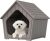 Bifanuo Dog House Outdoor Indoor for Small Dogs – Plastic Pet Shelter, Easy-Assemble & Weather-Resistant for Living Room, Balcony (Grey, 18″ L x 22.4″ W x 22.2″ H)