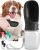 MalsiPree Dog Water Bottle Dispenser – 12 oz Black, Leak-Proof | 12oz leak-proof bottle – one-hand use – built-in bowl – Use for dog walks, travel, hiking & beach days