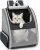 Conlun Cat Backpack Carrier for Small Dogs and Cats Fit Up to 15 Lbs,Small Dog Backpack, Foldable with 3-Side Mesh Windows, Pet Carrier for Travel & Hiking Friendly，Gray