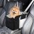 Portable Dog Car Seat for Small Dogs – Pet Booster Seat with Safety Leash, Adjustable Straps, Washable Cushion & Storage Pocket – Center Console Puppy Car Seat for Travel – Black