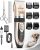 oneisall Dog Clippers Low Noise, Dog Grooming Kit with Rechargeable, Pet Shaver Cordless Electric Quiet Hair Clipper Set for Dogs Cats Pets（Gold）