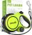 Pecute Retractable Dog Leash 26FT, Heavy Duty Chew Proof Steel Cable for Large Dogs 33-110LBS, Anti-Slip Handle with Poop Bag Holder for Hiking, Camping, Outdoor Walking (Green)