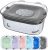 AONKEY 3L Dog Water Bowl No Spill, 101oz Large Spill Proof Dog Bowl Reduce Refill, Anti Splash No Mess Dispenser Dripless Slow Drinking Water Bowl for Sloppy Messy Drinkers (Gray)