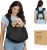 Dog Sling Carrier for Small Dogs with Bottom Support, Adjustable Pet Front Dog Carrier-Padded Strap Reducing Back Neck Pain, Anti-Anxiety Backpack for Travel Hiking Camping, Hands Free (Black,M)