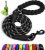 Taglory Rope Dog Leash 6 FT with Comfortable Padded Handle, Highly Reflective Threads Leash and Anti-Tangle Clip for Walking Medium Large Dogs, 1/2 inch, Black