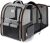 Cat Carrier Backpack, Expandable Pet Carrier with Sun Shade & Full Front Opening, Breathable Mesh Backpack for Small Dogs & Medium Cats Up to 18 Lbs, Foldable for Hiking, Camping (Grey)