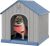 Bifanuo Dog House Outdoor Indoor, Plastic Small Dog House-Weatherproof Design with Air Vents & Elevated Floor for Small to Medium Dogs, Easy Clean and Assemble (Blue,26.18″ L x 24.03″ W x 25.98″ H)