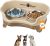 Neater Feeder Express Mess Proof Dog Bowls Elevated for Small Breeds under 15 Lb, Made in USA, No Spill Raised Dog Food Bowl Stand, Stainless Steel Food and Water Bowl Set, Feeding Station, Cappuccino