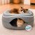 Peekaboo Cat Cave Donut – Cat Tunnel Bed for Indoor Cats – Cute Patterns Hideaway for Multiple & Large Cats, Scratch-Resistant (Dark Gray)