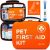ARCA PET Cat & Dog First Aid Kit for Car – Pet Emergency Kit for Home Office Travel – Dog Camping Essentials with Digital Thermometer, Muzzle & Mini First Aid Pouch