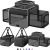 Top and 2 Sides Expandable Cat Carrier 18x11x11, TSA Airline Approved Dog Carriers for Small Dogs, Soft-Sided Pet Carrier with Self-Locking Zippers for Kitten,Rabbit, Puppy, Guinea Pig Black White