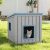 Outdoor Cat House, Outside Cat House Weatherproof with Air Holes, Cat Houses for Outdoor Indoor Cats, Resin Insulated Material, Emergency Exit, Blue