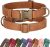 Didog Soft PU Leather Dog Collar, Stylish Quick Released Dog Collars for Small Dogs, Easy Clean Adjustable Pet Collar for Daily Walking, Light Brown, S Fit 10-15″ Neck